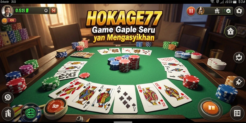 Screenshot gameplay HOKAGE77 menampilkan keseruan bermain Gaple.