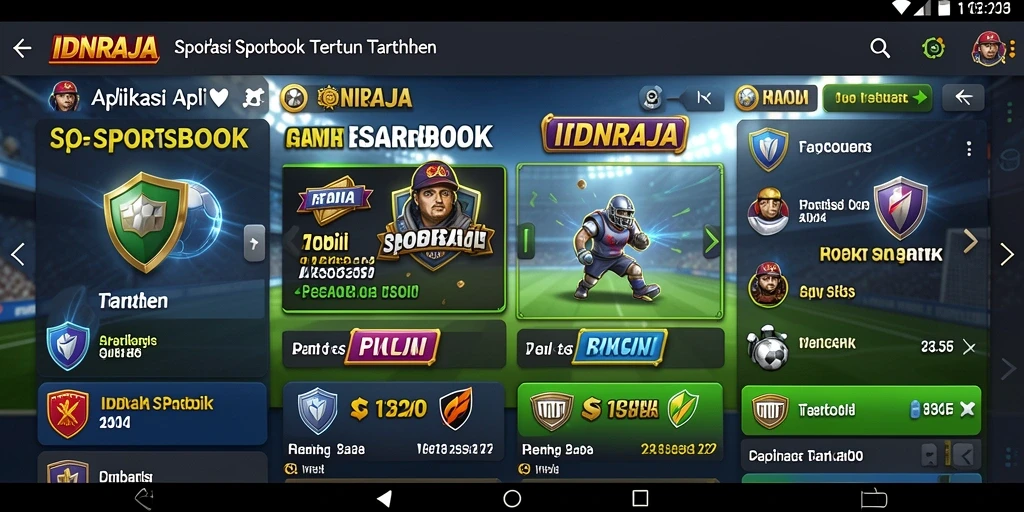 Tampilan screenshot utama IDNRAJA menunjukkan fitur taruhan olahraga yang menarik.