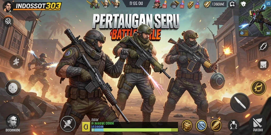 Screenshot menampilkan aksi intens dalam permainan Battle Royale.
