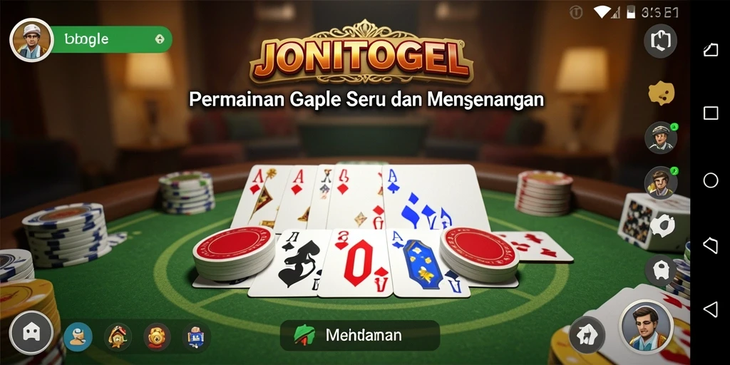 Tampilan gameplay gaple yang menarik dan mengasyikkan.