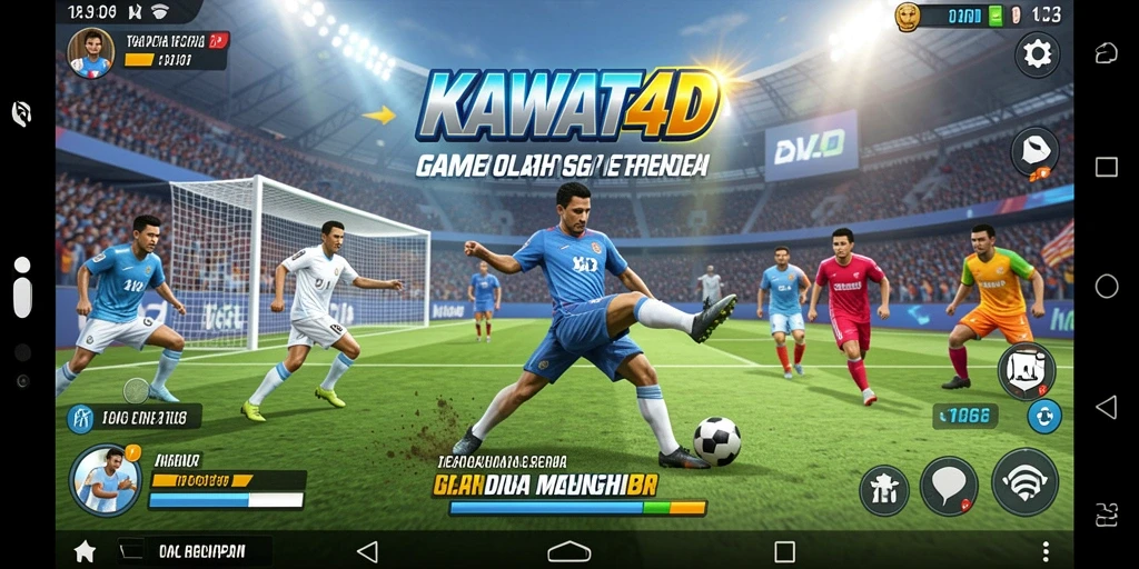 Screenshot utama KAWAT4D menampilkan aksi seru dalam permainan olahraga.