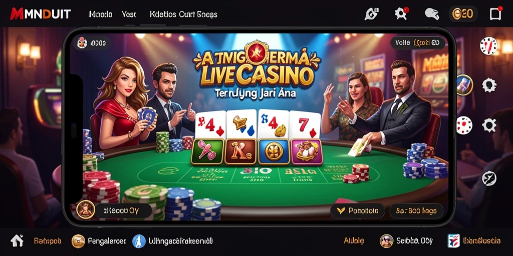 Screenshot MNDUIT menampilkan gameplay Live Casino yang menarik dan interaktif.