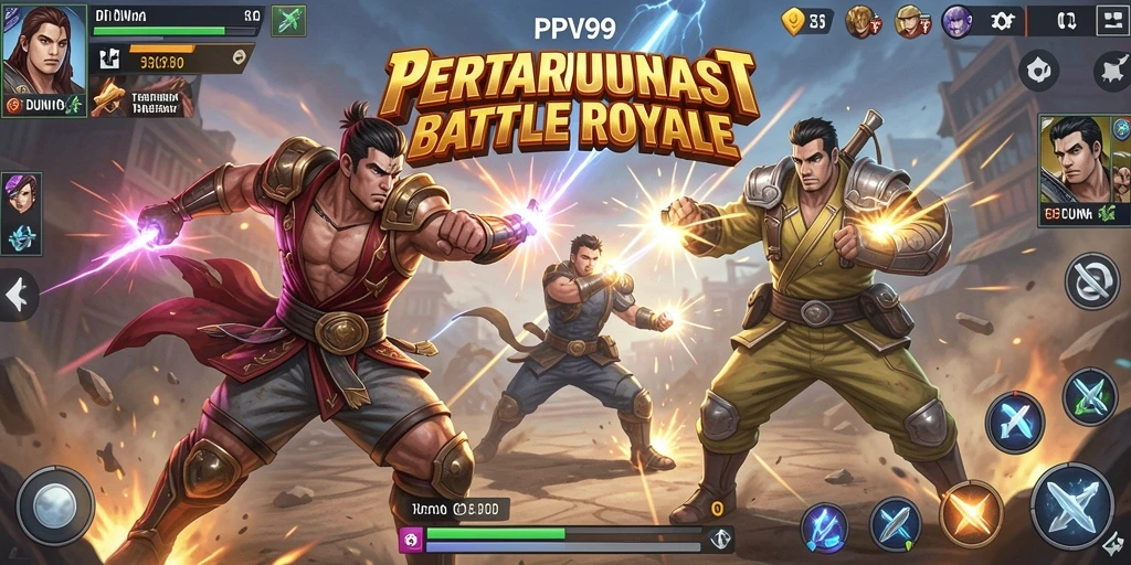 Tampilan gameplay PPV99 dalam aksi Battle Royale yang seru.