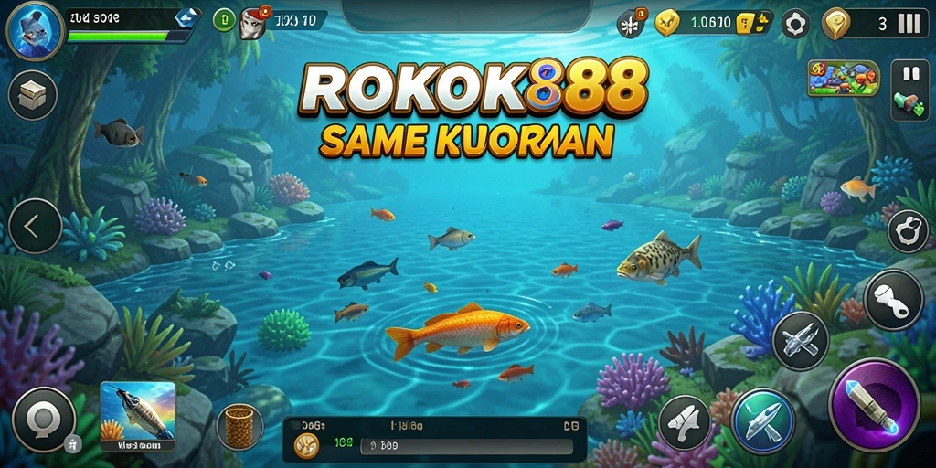 Tampilan gameplay ROKOK88 yang menakjubkan saat menangkap ikan.