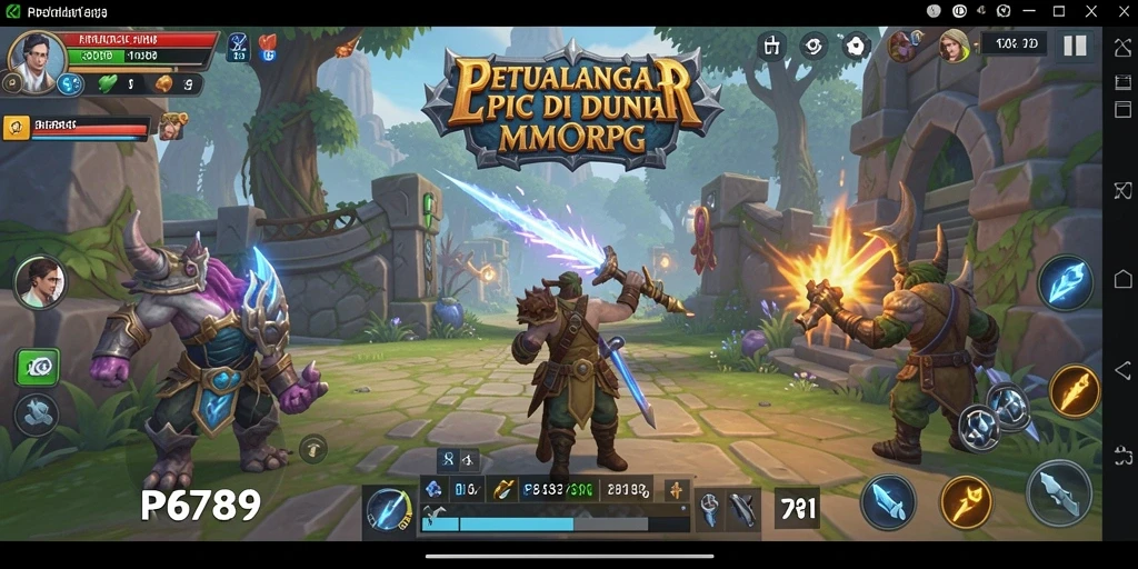 Gameplay menakjubkan di dunia MMORPG yang luas.