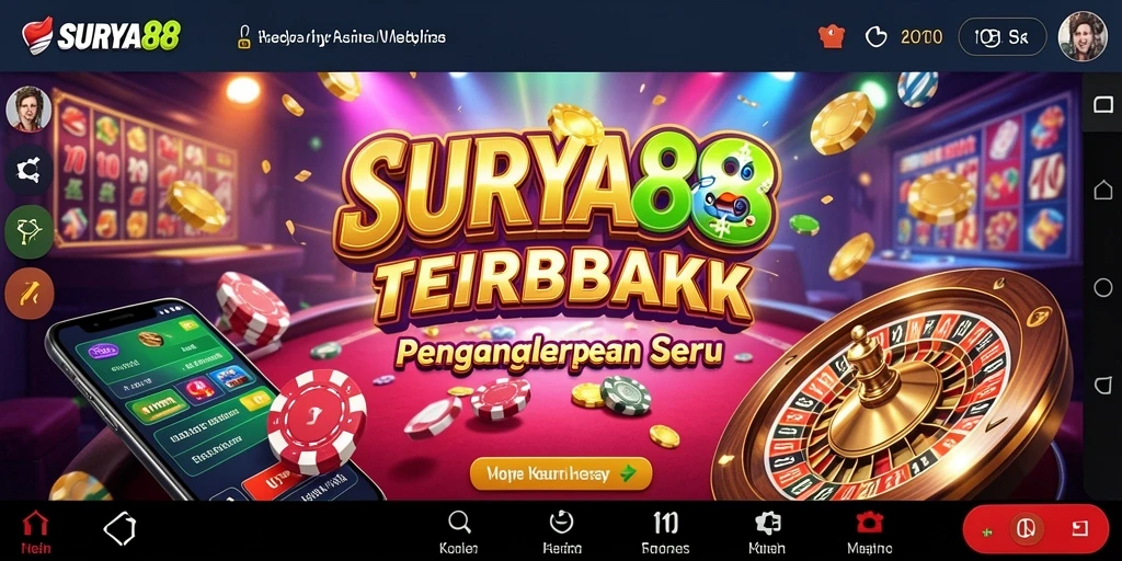 Tampilan gameplay mendebarkan di SURYA88 dengan berbagai permainan kasino.